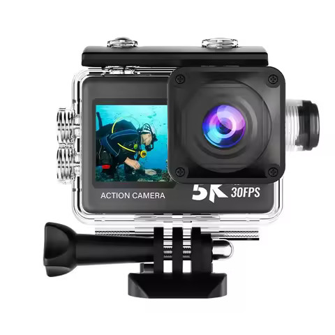 NCZOBOE 5K 30FPS Action Camera with Wi-Fi Dual Touch Screens 50MP EIS 170D 4X Zoom 30M Waterproof Sp