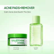 Glad2Glow Centella Salicylic Acid Exfoliating Acne Pads Acne Treament Clear Acne Patch Pimple Scars