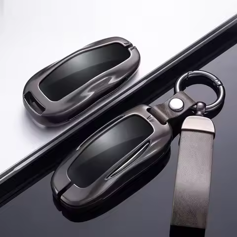 Car Zinc Alloy Fob Smart Remote Key Case Cover Holder For Tesla Model 3 Model Y 2018-2022 Protector 
