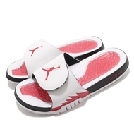 Diano Physical Store-Air Jordan Hydro V Retro Velcro Slippers Red White Men Style 555501-101