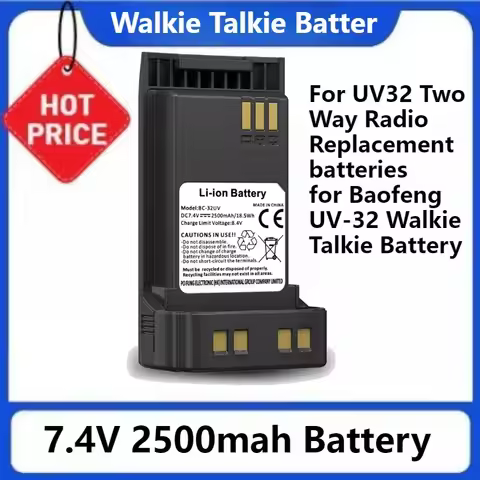 For UV32 Two Way Radio Replacement Battery for Baofeng UV-32 Walkie Talkie Battery BC-32UV Type-C Ch