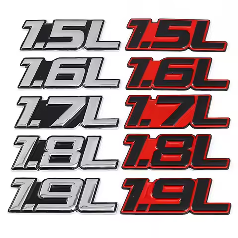 Car Sticker 3D Metal 1.5L 1.6L 1.7L 1.8L 1.9L Logo Rear Trunk Emblem Badge decal for BMW Audi Mazda 