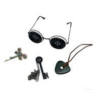 Crazy 4 Pcs Anime Button Eyes Glasses Insect Hairclip Halloween Cosplay Accessories Keys Pendant Nec