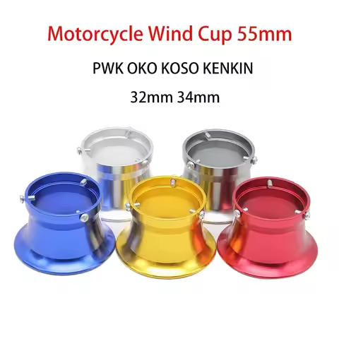 55MM Carburetor Intake Air Filter Wind Horn Cup CNC Carb Funnel Trumpet For PWK32/34mm Motorcycle Di