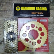 SYM 185 VF3I  415 GOLD SPROCKET COMBO SSS/DIAMOND RACING GOLD CHAIN  SET