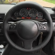 DIY Artificial leather Suede Carbon Fiber Customized Hand-stitched Car Steering Wheel Cover For BMW 