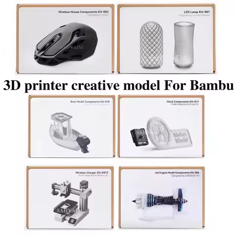 For Bambu Lab 3D Printing DIY Creative Model Computer Wireless Mouse Aviation Model Engine LED Light