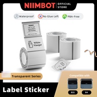 NIIMBOT B31 B4 Transparent Sticker Waterproof Labelling Refill Clear Paper Tape Roll