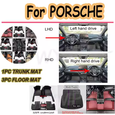LUXURY Car Floor Mats for PORSCHE Cayman 987C 981C Cayenne Mancan Boxster 987 981 911 911s 997 (2doo