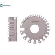 Kudosation 0-36 Round AWG SWG Wire Gauge Thiness Ruler Gauge Diameter Stainless Steel Measurer Tool 