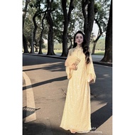 SA Beautiful sequined ao dai with bow Ao Dai Set Ao Dai Dress