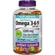 維柏健 – 高效奧米加3-6-9(1200毫克) 180粒 Webber Naturals – High Potency Omega 3-6-9 | 1,200 mg | 180 softgels