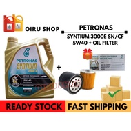 Petronas Syntium 3000E 5W40 SN/CF Fully Synthetic Engine Oil 4L + Oil Filter Proton Perodua Honda Ni
