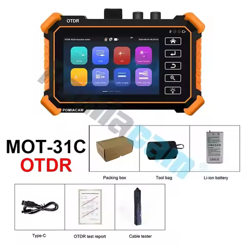 4"IPS OTDR Tester,Dual Wavelength 1310/1550nm,VFL,OPM,UTP Test OTDR tester MOT-31C Handheld Multi-fu