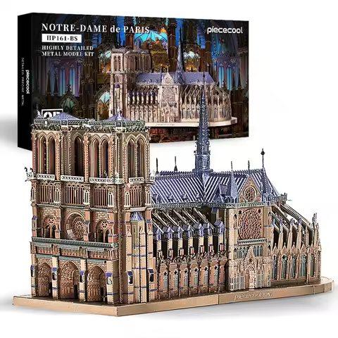 Piececool 3D Metal Puzzles Jigsaw, Notre Dame Cathedral Paris DIY Model Building Kits Toys for Adult
