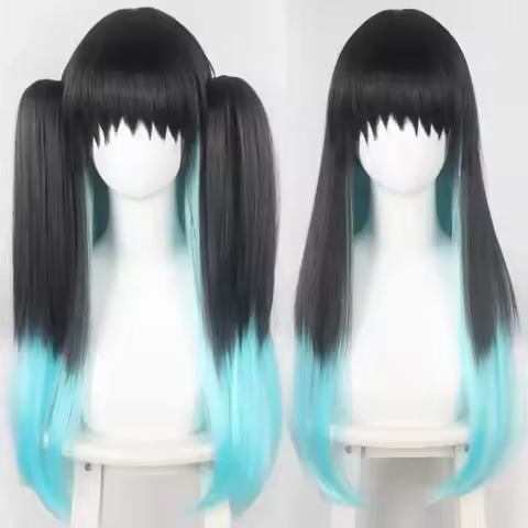 2025 Halloween Anime Tokitou Muichirou Cosplay, Synthétique, Pruik Muichiro T Tokitou Muichirou Cosp