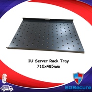 1U Server Rack Tray: Universal Fit for 22U and 42U Racks, 710x485mm Dimensions