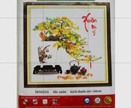 Tranh Thêu Chữ Thập Hoa Mai Phong Cách Việt DX1137