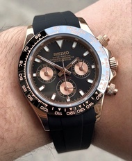 SEIKO 潛水錶 玫瑰金錶殼 黑色錶帶
