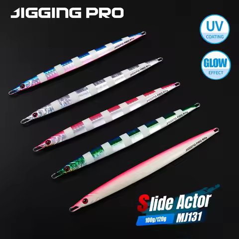 JIGGING PRO Vertical Metal Jig Long Blade 40g 60g 80g 100g Fast Light Jigging Lure Inshore Long Cast