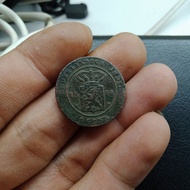 A3380 Koin Kuno Nederlandsch indie 1 Cent Tahun 1856 (Jarang) Asli ori
