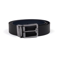安普里奥·阿玛尼 EMPORIO ARMANI 男士黑色蓝色印LOGO皮革针扣双面皮带腰带 Y4S502 Y163J 88045