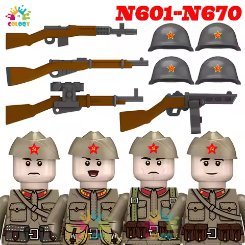 New Kids Toys WW2 Soldiers Building Blocks US UK Soviet Army Mini Action Figures Toys For Kids Chris