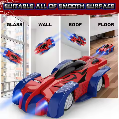 Wall Climbing Remote Control Car, 360° Rotating RC Stunt Car with Headlight, Rechargeable RC Car Toy