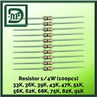 Resistor 1/4W 33K to 91K (100pcs)