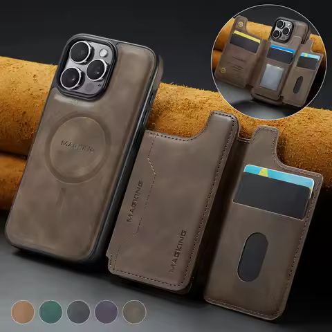 DG.MING(MAGKING-K3) Detachable Real Magsafe Magnetic Wireless Charging Wallet Case For iPhone 11 12 