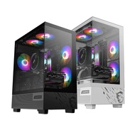 MSI PAG PANO M110A mATX ARGB TG Casing With 3 ARGB FANS INCLUDED BLACK / WHITE