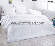 ผ้าปูที่นอนโตโต้ TOTO ขนาด 3.5ฟุต 5 ฟุต และ 6 ฟุต ฝ้ายผสม 40% รหัสสินค้า TTWH WHITE สีพื้น สีขาว สีขาวริ้ว สำหรับที่นอนสูง 10 นิ้ว
