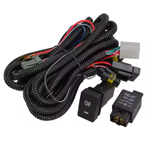 H8 H11 LED Fog Light Switch Relay Wiring Harness Kit Fit For Honda Accord CR-V Civic Acura TL ILX TS