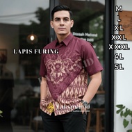 KEMEJA Laksman.id Batik Shirt with Fine Lining, Ready to Jumbo Sizes ML XL XXL XXXL 4L 5L