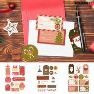 Weststreet 10 Sheets Christmas Gift Tag to And from Self-adhesive Cartoon Santa Elk Xmas Theme DIY Present Box Greeting Card Envelope Gift Sticker Label