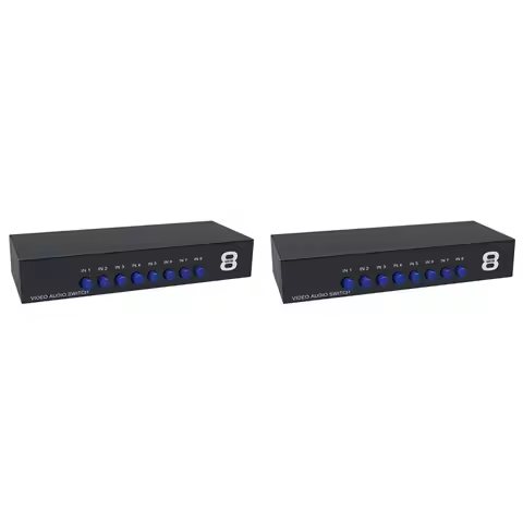 PHILE-2X 8 Ports AV RCA Audio Video Switch 8In One Out AV Signal RCA Composite Switcher Selector Box