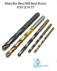 Paket drill bor mata bor besi untuk baut kunci 8 10 12 14 17 Campur seken dan Baru