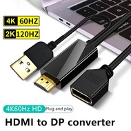 HDMI to Display Port Adapter 4K@60Hz HDTV to DP Cable with USB Power for Monitor HDMI to DP