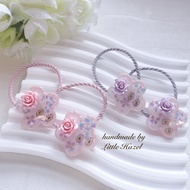 花花髮圈 髮束 一對 滴膠髮飾  UV Resin Hair accessories