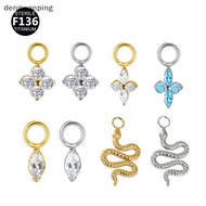 [DWP] F136 Titanium CZ Dangle Charm for Helix Cartilage Piercing Jewelry 中