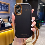 Case For OPPO A58 4G A58 5G A58X 5G A78 5G A1X 5G A2X 5G Phone Smile Silicone Strap Shockproof