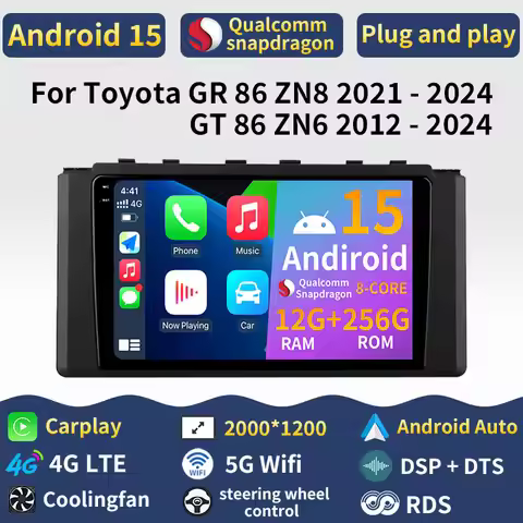 Android 15 Carplay For Toyota GR 86 ZN8 2021 - 2024 GT 86 ZN6 2012 - 2024 Car Radio Head Unit Stereo