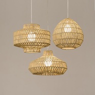 Rattan Lampshade Room Decoration / aesthetic Cafe Lamp Decoration Rattan Wall Light Rattan Chandelie