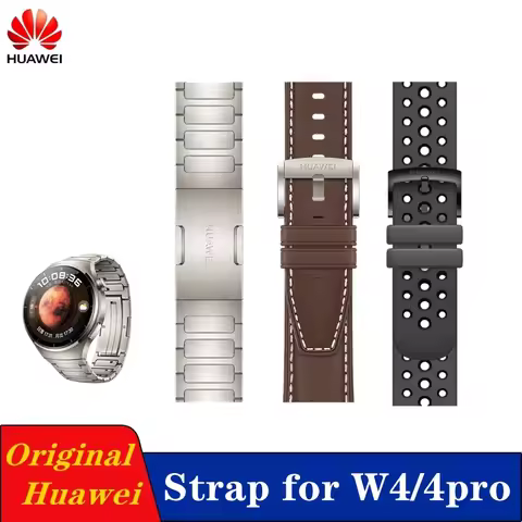 Original Huawei Watch 4 pro 22mm Dark Brown Leather Strap for Watch 4 Rubber Watch Band Watch 4 22mm