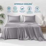 NITE9SILK COOLING Luxury Silk Bedding Set Ash Gray