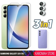 3 INC PACKAGE 1 Tempered Glass Samsung galaxy A34 5G Quality Clear Glass - SAMSUNG A34 5G