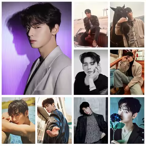 For Cha EunWoo 5D Diamond Painting Kit Kpop Singer Posters Diy Diamond Embroidery Mosaic Oil Paintin