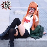 Free Glasses Persona 5 Sakura Futaba cosplay Clothes cos Daily Wear Wig