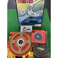 STT RANTAI SPROKET Y125ZR SRL 110 Lagenda RxZ 428-15-39-120 428H 15T 39T 120L Yamaha Y125 Y125Z SRLZ