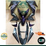 [READY STOCK]  Coverset Bodyset Honda RS150R V1 V2 V3 BATMAN (40) DESIGIN Y15 BLACK PURPLE (STICKER 